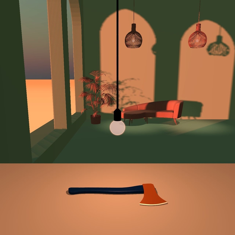Hatchet on the table